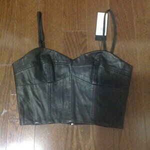 BRAND NEW BCBG Max Azria Leather Crop Top